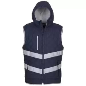 Yoko Womens/Ladies Kensington Hi-Vis Hooded Gilet (L) (Navy) - Navy