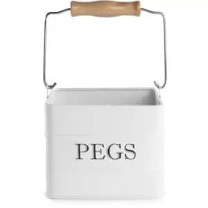 Hanging Metal Peg Tin White M&W - White
