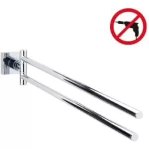 Tesa Hukk Towel rack 2 bars, chromed metal, easy installation without drilling (40249-00000-00)