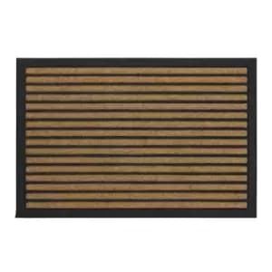 JVL Vienna Heavy Duty Scraper Striped Entrance Door Mat - 40 x 60cm
