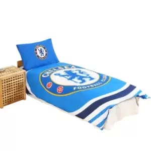 Chelsea FC Official Reversible Pulse Duvet Set (Single) (Blue)