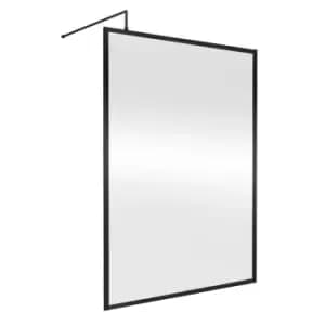 Nuie Full Outer Frame Wetroom Screen 1850x1400x8mm - Matt Black