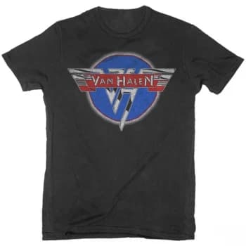 Van Halen - Chrome Logo Unisex Large T-Shirt - Black