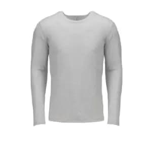 Next Level Adults Unisex Long Sleeve Tri-Blend Crew T-Shirt (M) (Heather White)