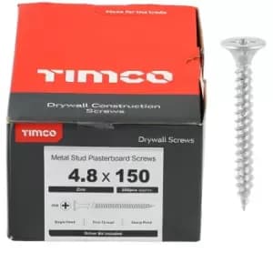 Timco Silver Drywall Bugle Head Screws (Fine Thread) - 4.8 x 150 (100 pack)