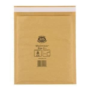 Original Jiffy Mailmiser Size 2 Protective Envelopes Bubble lined 205x245mm Gold Pack of 100 Envelopes
