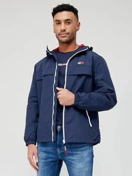 Tommy Jeans Chicago Windbreaker Jacket - Twilight Navy, Twilight Navy Size XL Men