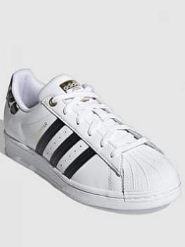 adidas Originals Superstar - White/Leopard, White/Leopard, Size 4, Women