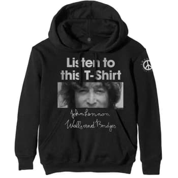John Lennon - Listen To This Mens Small Pullover Hoodie - Black