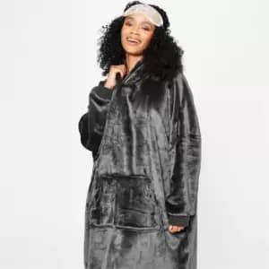 Biba Oversized Fleece Hoodie - Grey