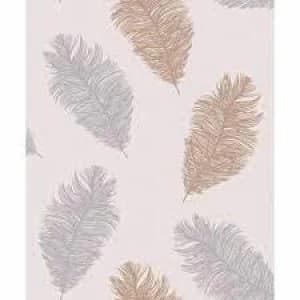 Holden Decor Astonia Feather Glitter Metallic Blush Pink Wallpaper Blown Vinyl