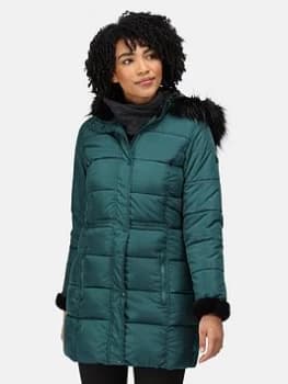 Regatta Della Quilted Jacket - Dark Green, Dark Green, Size 10, Women