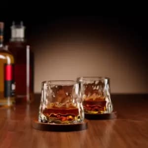 Whiskey Rotating Glasses with Coasters - Set of 2 by Ingenius