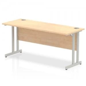 Impulse 1600/600 Rectangle Silver Cantilever Leg Desk Maple