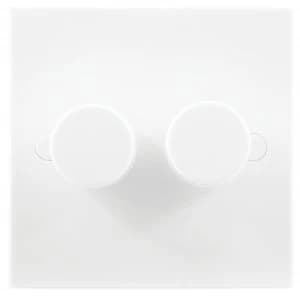 Wickes Push Dimmer Switch 2 Gang 2 Way 250W Square Edge White