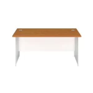 Jemini Rectangular Panel End Desk 1600x800x730mm Nova Oak/White KF804789