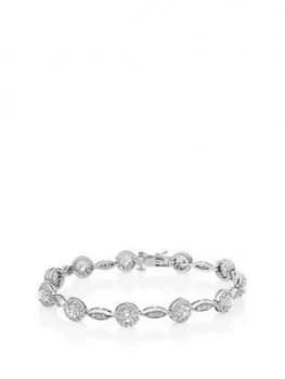 Beaverbrooks Silver Cubic Zirconia Halo Bracelet