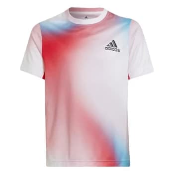 adidas Club Tennis Tee Kids - White / Vivid Red