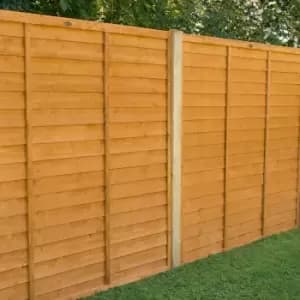 Forest 6' x 5' Straight Cut Overlap Fence Panel (1.83m x 1.52m) - Golden Brown
