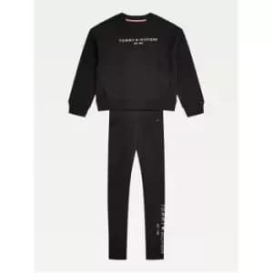 Tommy Hilfiger Girls Essential Sweater and Legging Set - Black