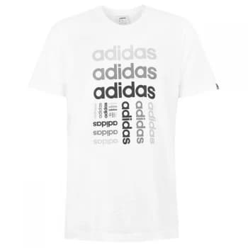 adidas Linear Repeat Infinity Mens T-Shirt - Wht/Khaki/Grey
