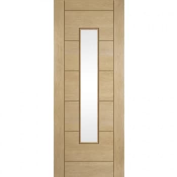 JELD-WEN Curated Oregon Fully Finished Oak Clear Glazed Internal Door - 1981mm x 610mm (78 inch x 24 inch) Jeld Wen 20WOAKLADD+GOF
