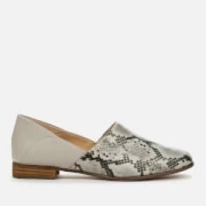 Clarks Womens Pure Tone Flat Shoes - Grey Snake - UK 4