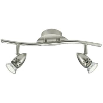 Fan Europe Lighting - Fan Europe SPOT LED 2 Light Twin Adjustable Spotlight Nickel 400lm 2700K 39x12cm