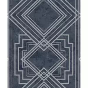 Holden Decor Delano Navy/Silver Wallpaper