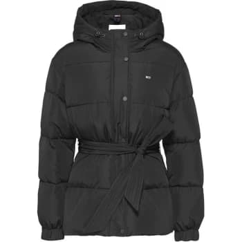 Tommy Jeans Belted Puffer Coat - BLACK