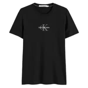 Monogram Embroidered Logo T-Shirt in Cotton with Crew Neck