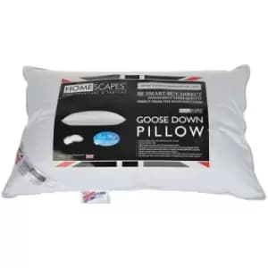 Goose Down Pillow - White - Homescapes