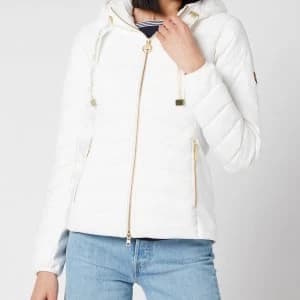 Barbour International Womens Grid Quilt Jacket - Optic White - UK 12
