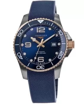 Longines HydroConquest Automatic Blue Dial Rubber Strap Mens Watch L3.782.3.98.9 L3.782.3.98.9