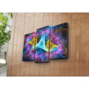 3PATK-84 Multicolor Decorative Canvas Painting (3 Pieces)