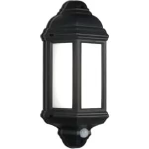 Endon - PIR 1 Light Outdoor Wall Light Frosted Polycarbonate, Matt Black Textured IP44, E27