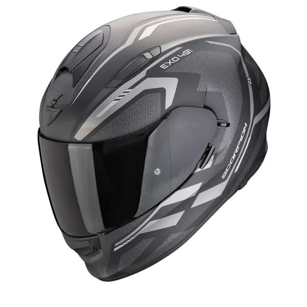 Scorpion EXO-491 Kripta Matt Black-Silver Full Face Helmet Size M