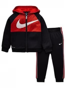 Nike Younger Boys Colorblocked HTR Therma Tracksuit Set - Black, Size 18 Months