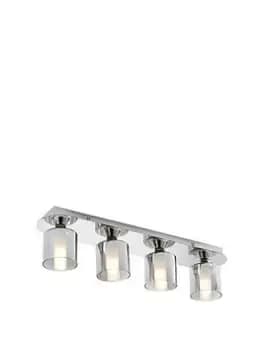 Spa Patras 4 Light Light Bar Ceiling Spotlight Smoke Glass and Chrome