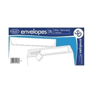 DL White Peel and Seal Envelopes 50 Pack of 20 C504