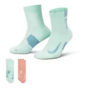 Nike Ankle 2 Pack Running Socks - Multi