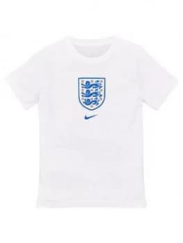 Nike Junior England Logo Swoosh Tee - White