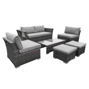 Charles Bentley St Tropez Rattan Lounge Set - Grey