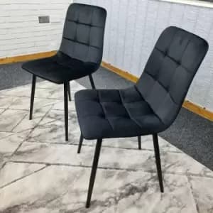 Dining Chairs Set Of 2 Black Tufted Chairs Velvet Chairs Seats Kitchen Chairs