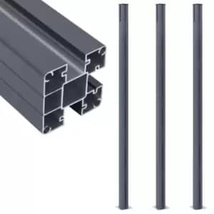 Vidaxl Fence Posts 3 Pcs Dark Grey 185cm Aluminium