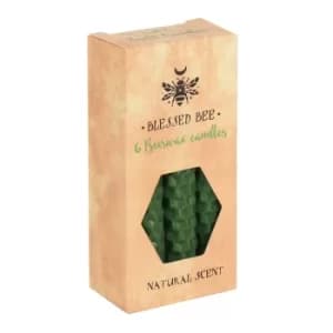 Pack of 6 Green Beeswax Spell Candles