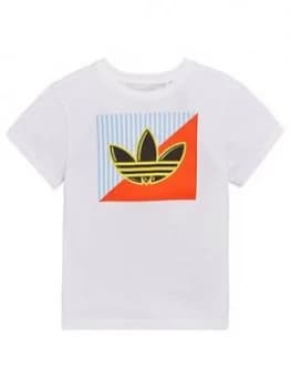 Boys, adidas Originals Graphic Tee - White, Size 7-8 Years