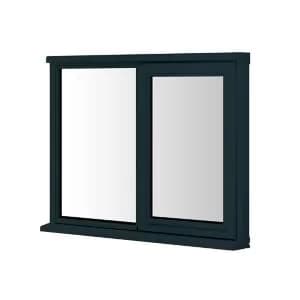 Clear Double Glazed Anthracite Grey Timber Window, (H)1195mm (W)1795mm