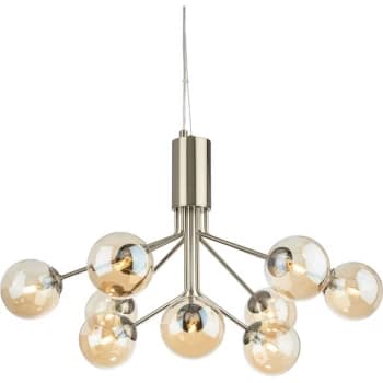 Firstlight - Montana 9 Light Globe Fitting Antique Brass with Amber Glass