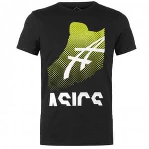 Asics Sneaker T Shirt Mens - Black/Wht/Lime